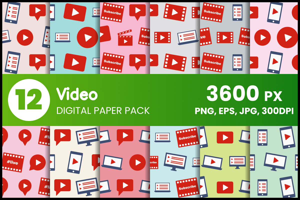 Video Digital Paper Set Graphic by fromporto · Creative Fabrica