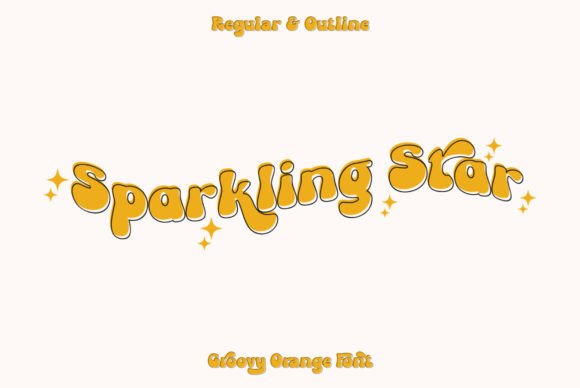Groovy Orange Font PNG with transparent background - Preview 2