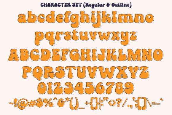 Groovy Orange Font PNG with transparent background - Preview 3