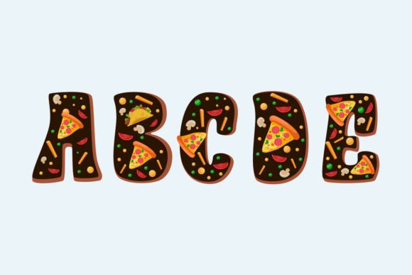 Pasto Pizzeria Font PNG with transparent background - Preview 1