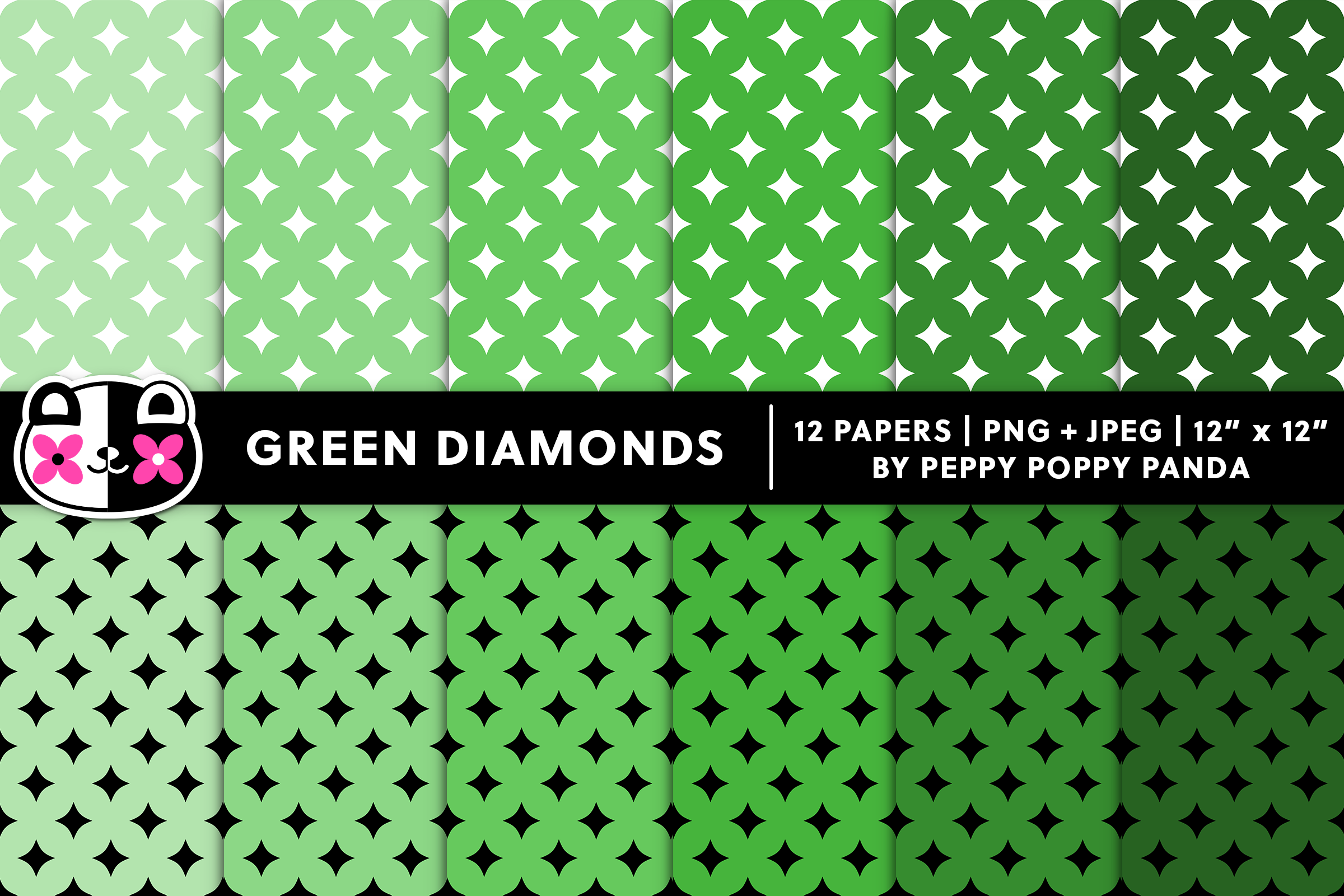 Seamless Green Diamond Digital Paper Graphic by Peppy Poppy Panda ...