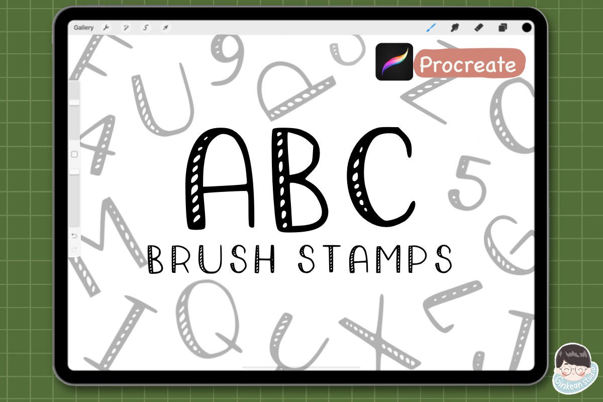 ABC Brush | Procreate Stamps Graphic by Ginkean · Creative Fabrica