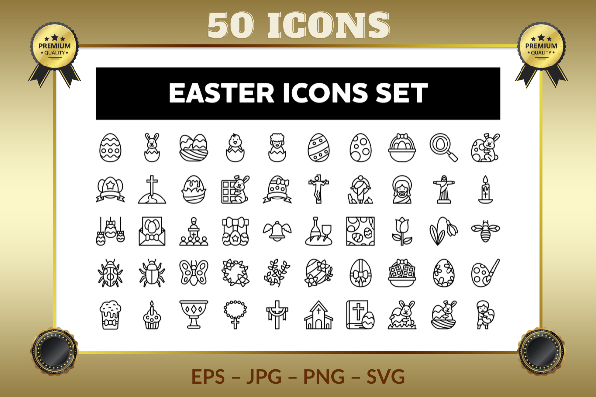 Easter Outline Icons