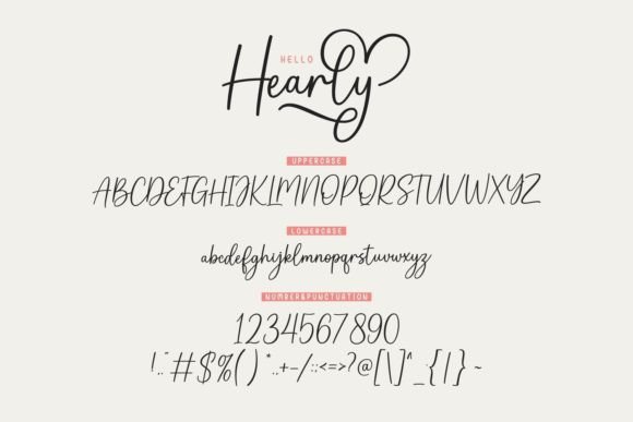 Hello Hearly Font PNG with transparent background - Preview 4