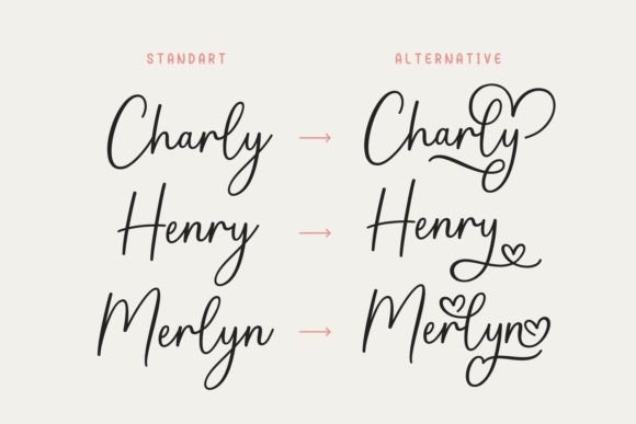 Hello Hearly Font PNG with transparent background - Preview 5