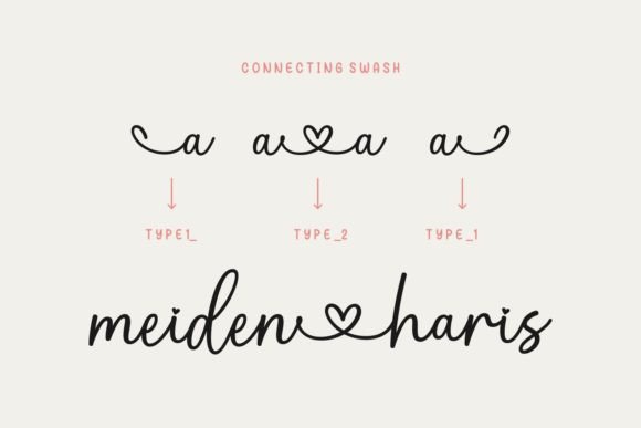 Hello Hearly Font PNG with transparent background - Preview 6