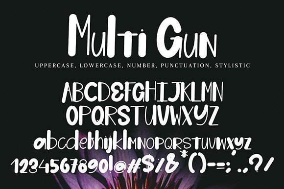 Multi Gun Font PNG with transparent background - Preview 5