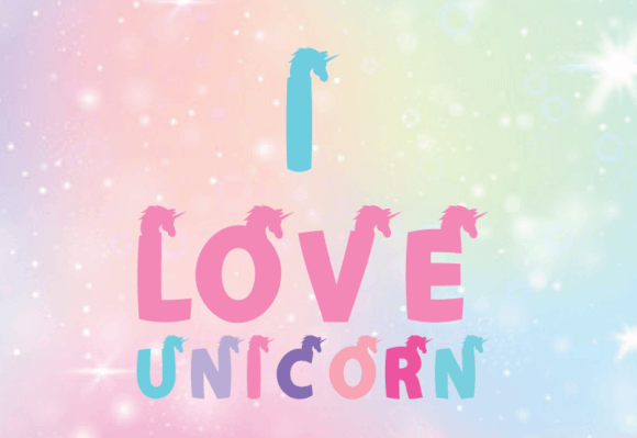My Unicorn Font PNG with transparent background - Preview 2