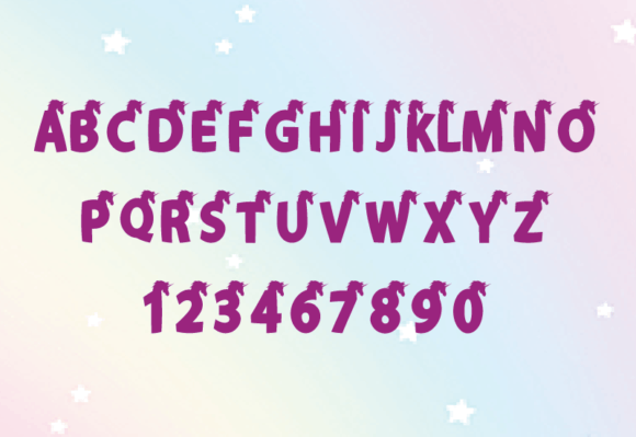 My Unicorn Font PNG with transparent background - Preview 3