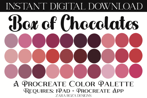Box Of Chocolates Procreate Color Palett Graphics