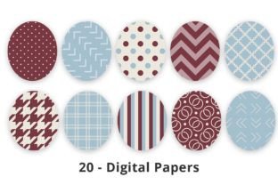 Burgundy and Blue Digital Paper Graphic by Lemon Paper Lab · Creative ...