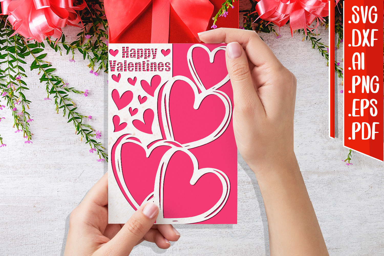 Happy Valentine's Card 8 Svg Dxf Eps Ai Graphic by assalwaassalwa ...