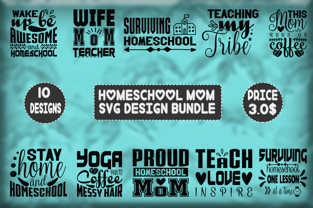 Homeschool Mom Quotes 101 SVG Design Bun Graphic by Ahluva Type ...