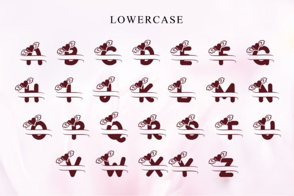 Love Wing Valentine Font PNG with transparent background - Preview 5