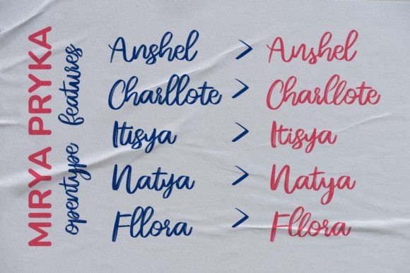 Mirya Pryka Font PNG with transparent background - Preview 2