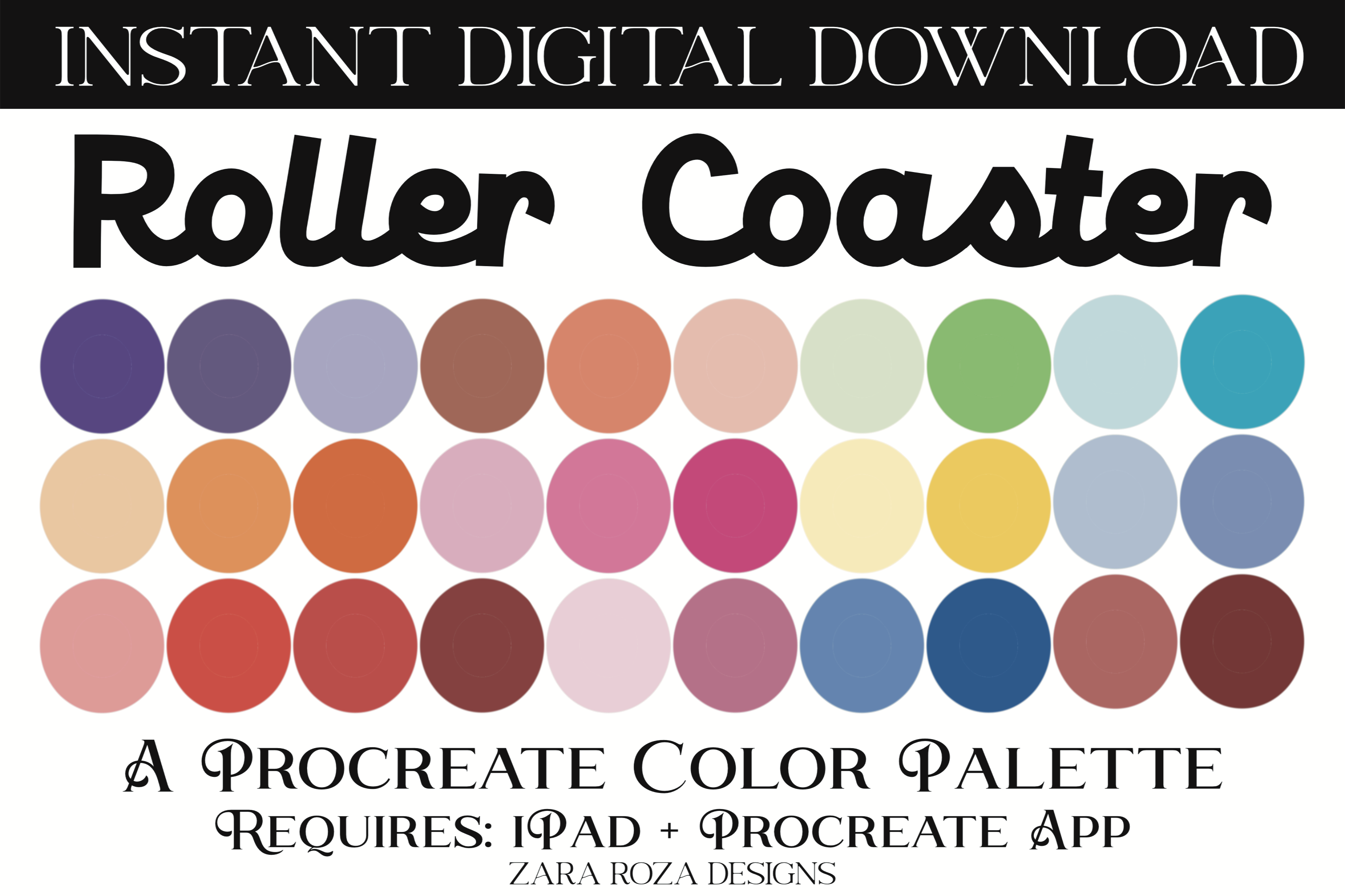 Roller Coaster Procreate Color Palette