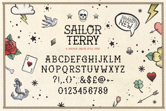 Sailor Terry Font PNG with transparent background - Preview 4