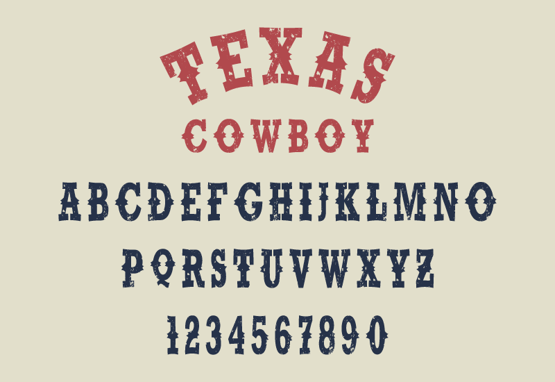 Texas Cowboy preview: vintage western font