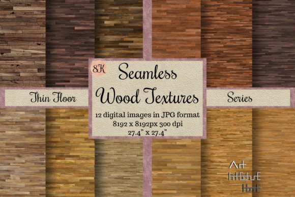 12 Seamless Thin Wood Textures, 8K Plank