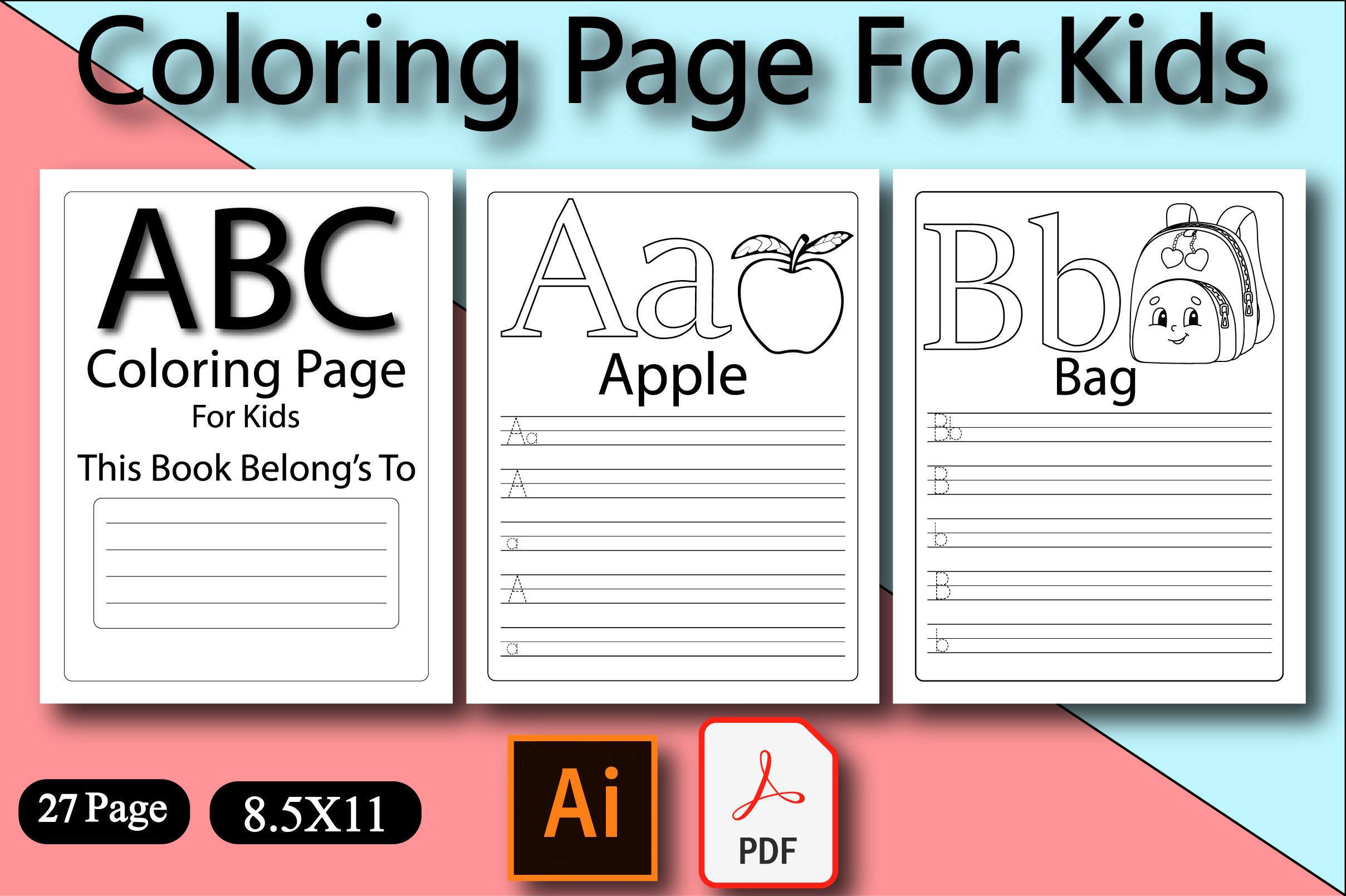 ABC Coloring Page for Kids KDP Interior Graphic by creative Shope ...