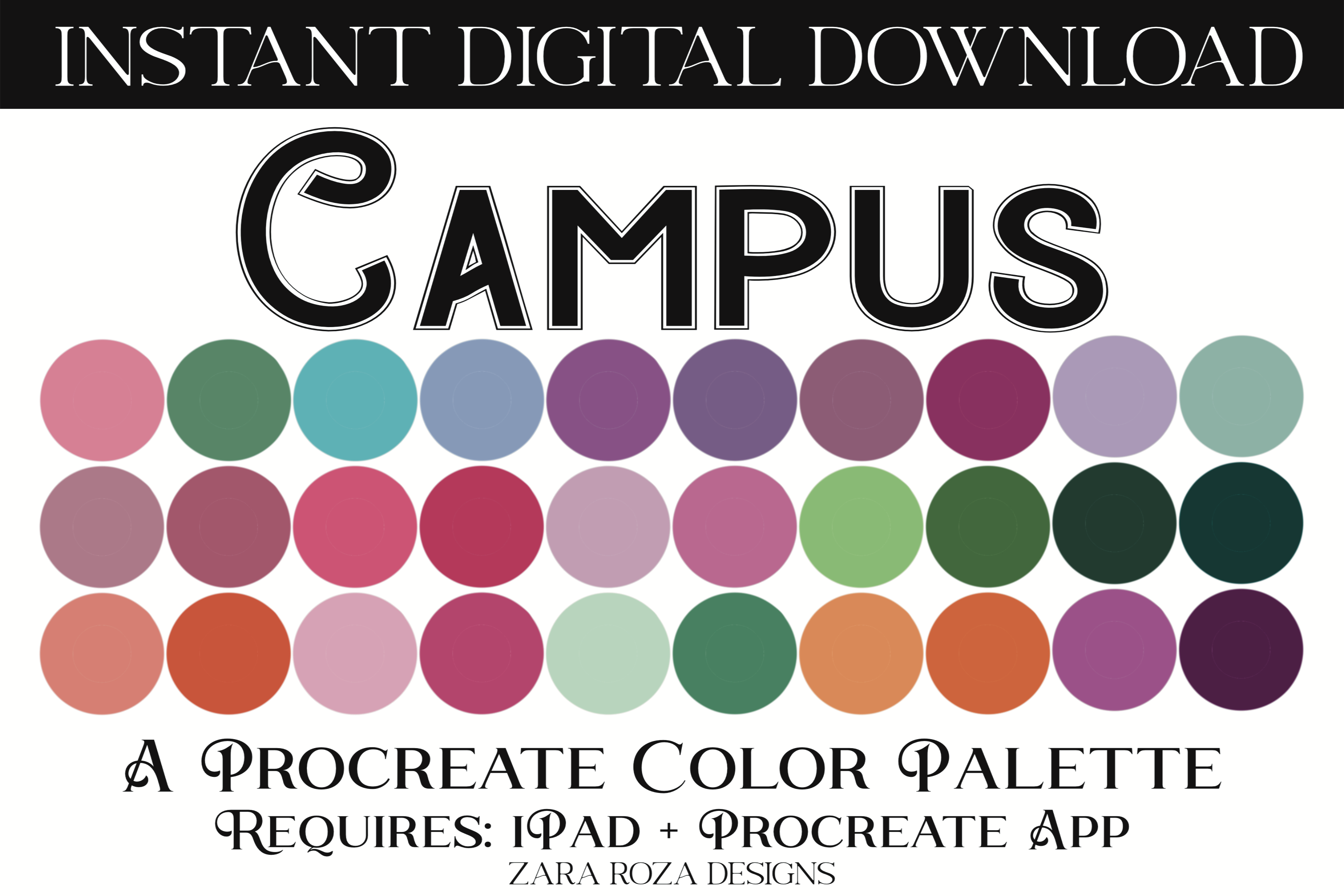 Campus Procreate Color Palette