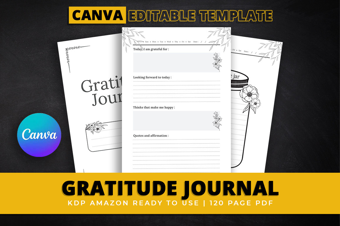 Canva Gratitude Journal - KDP Interior Graphic by srsadi123 · Creative ...