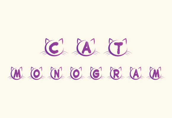 Cat Monogram Font - Preview 2