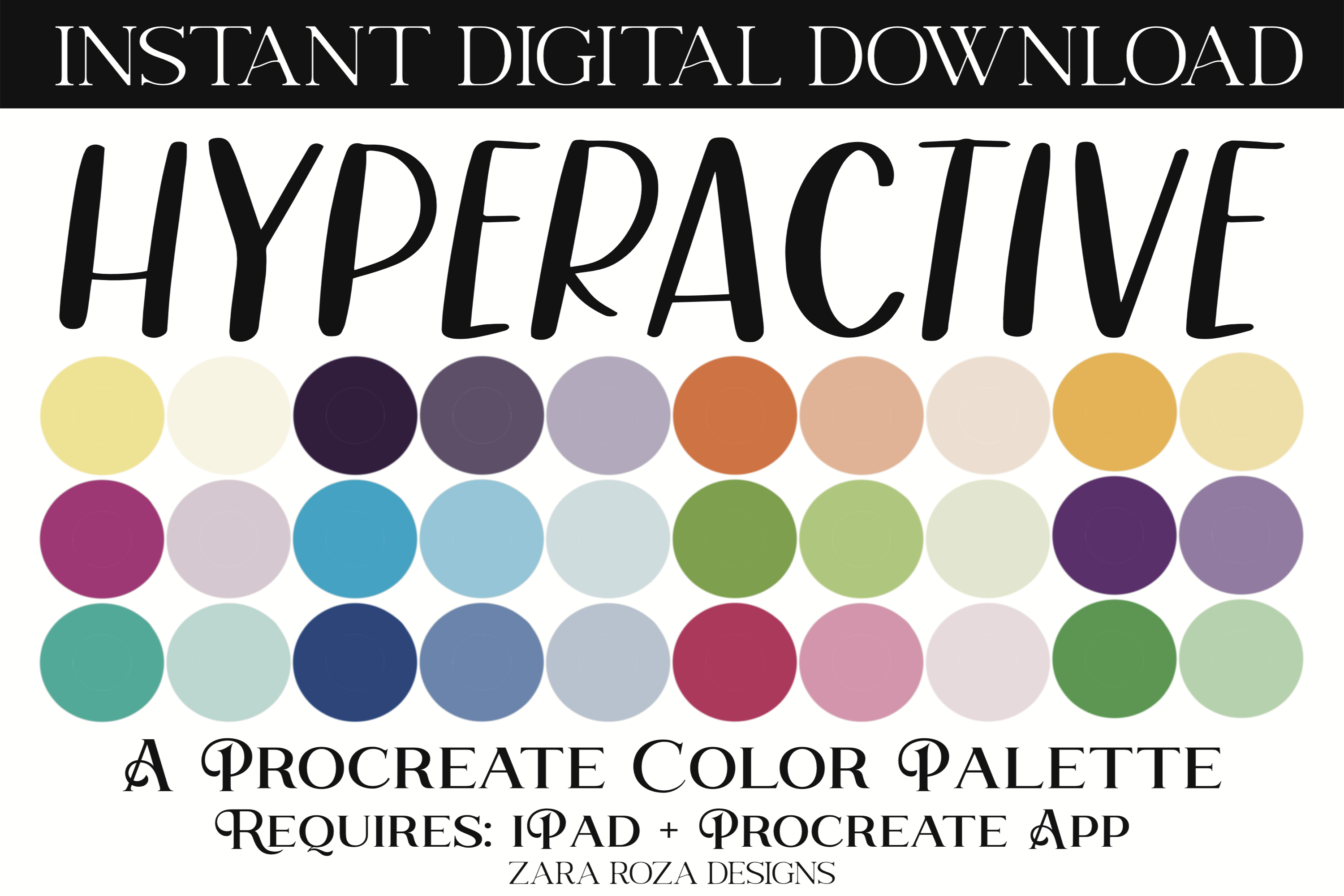 Hyperactive Procreate Color Palette