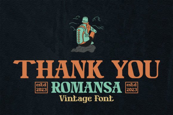 Romansa Vintage Font PNG with transparent background - Preview 5
