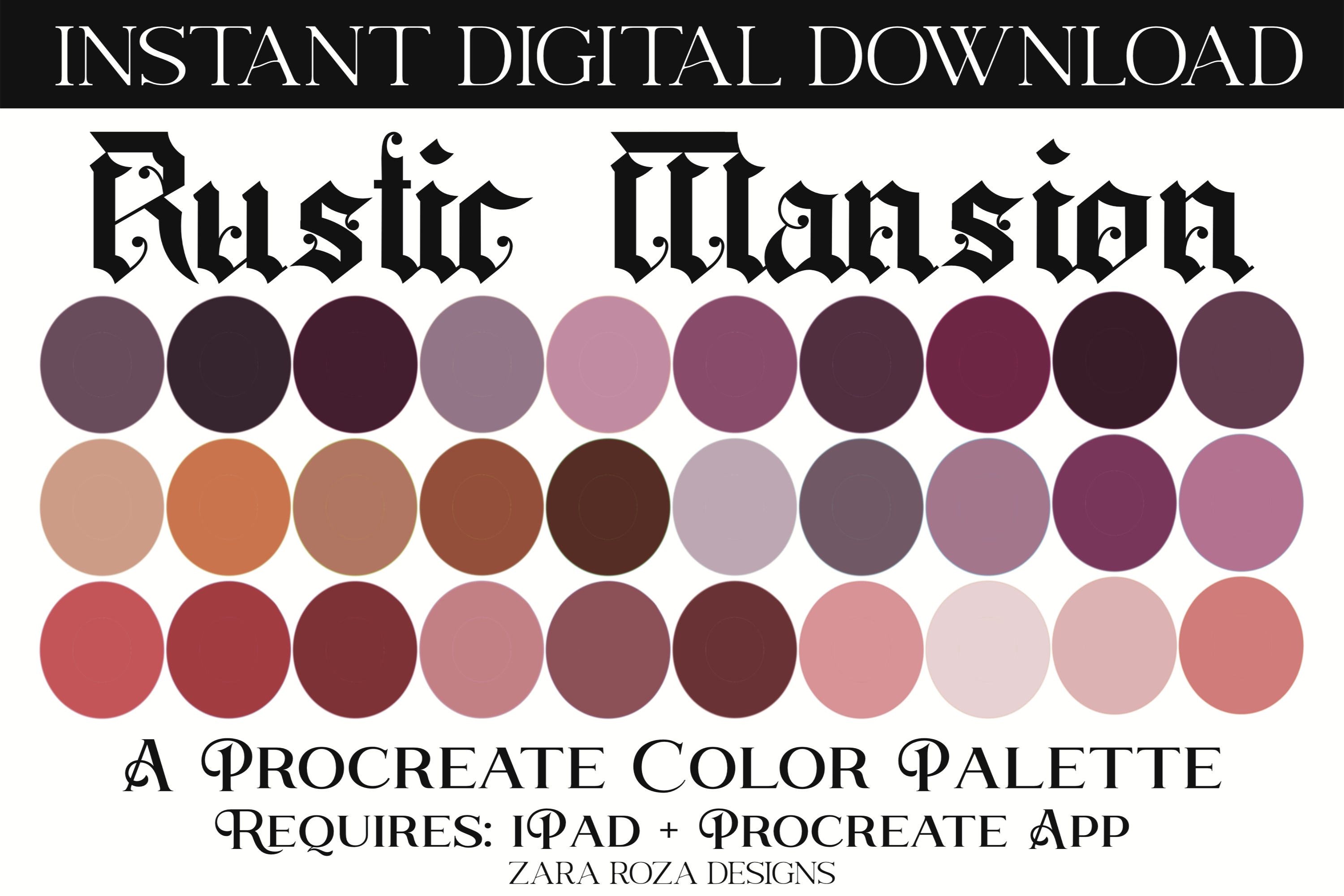 Rustic Mansion Procreate Color Palette