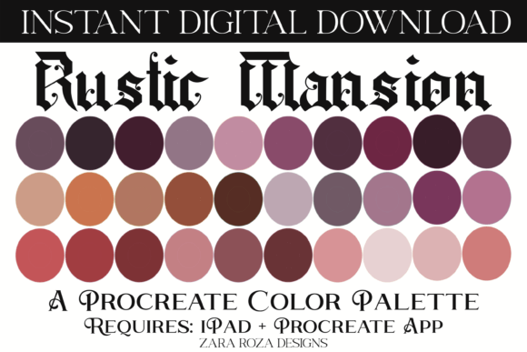 Rustic Mansion Procreate Color Palette Graphics