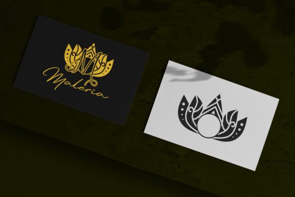 Simple Lotus Mandala Font PNG with transparent background - Preview 1