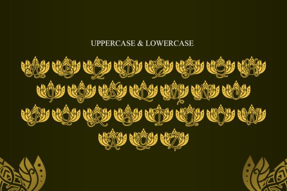 Simple Lotus Mandala Font PNG with transparent background - Preview 5