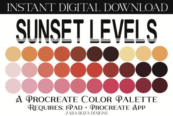Sunset Levels Procreate Color Palette