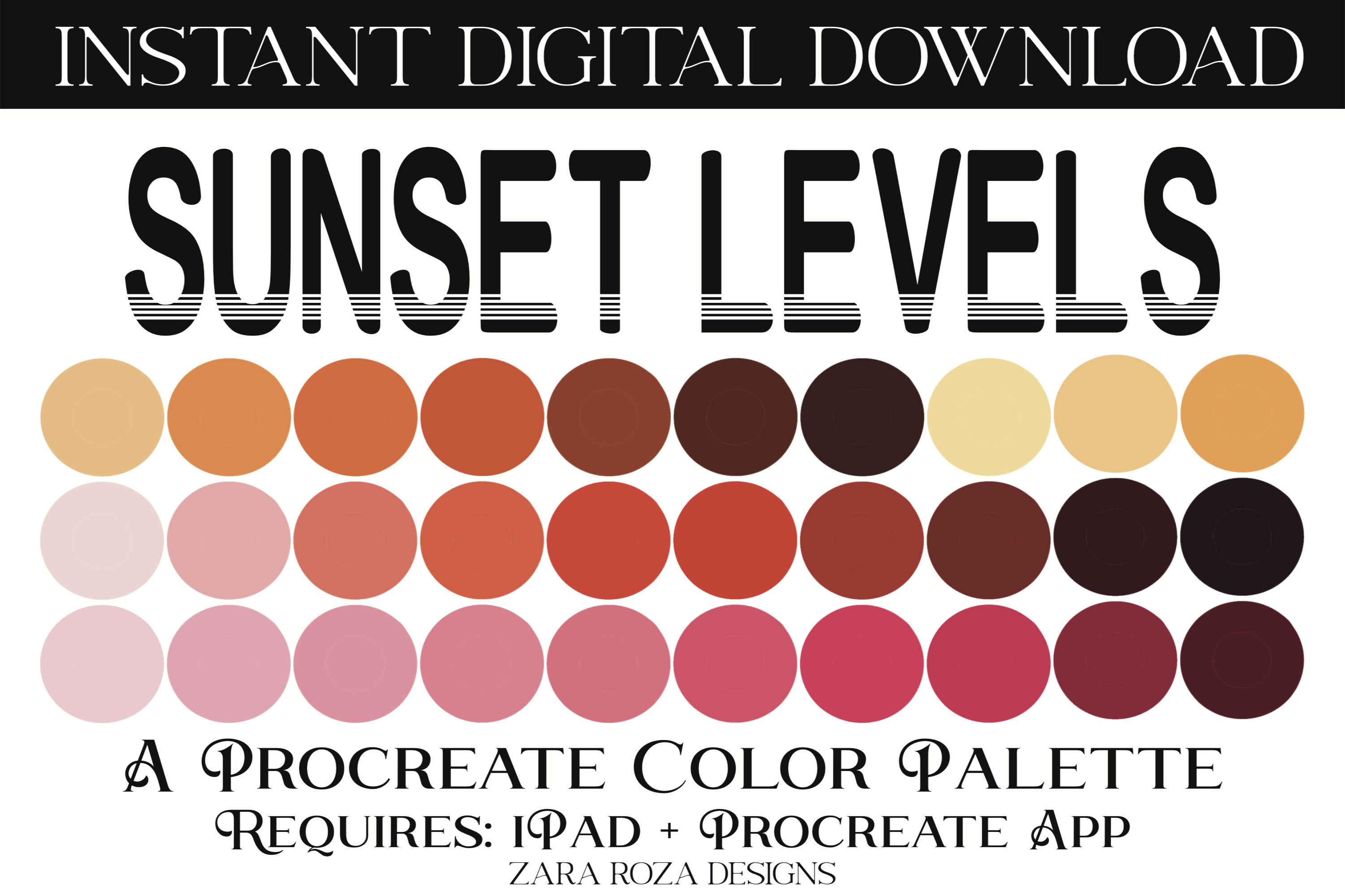 Sunset Levels Procreate Color Palette