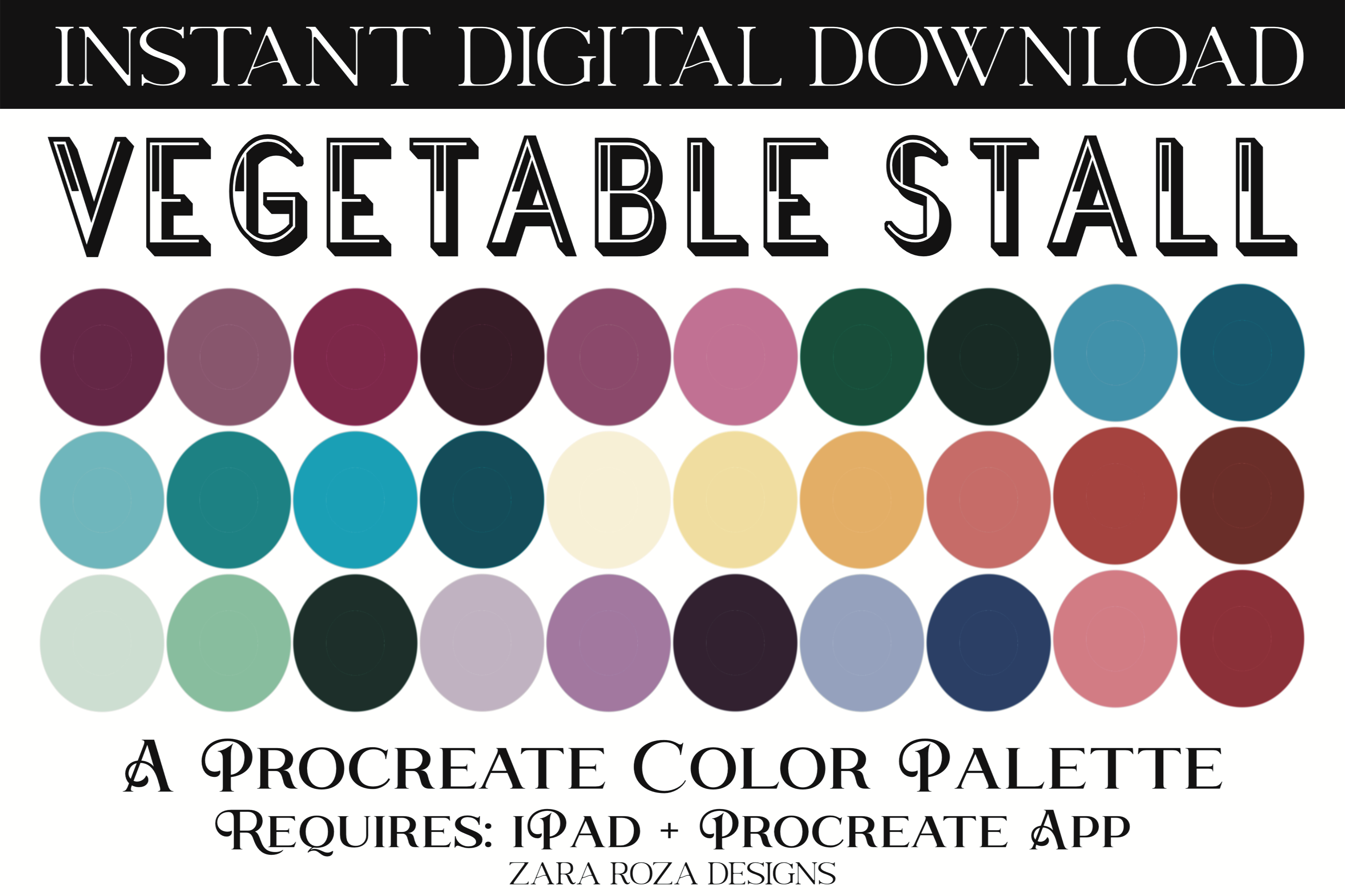 Vegetable Stall Procreate Color Palette