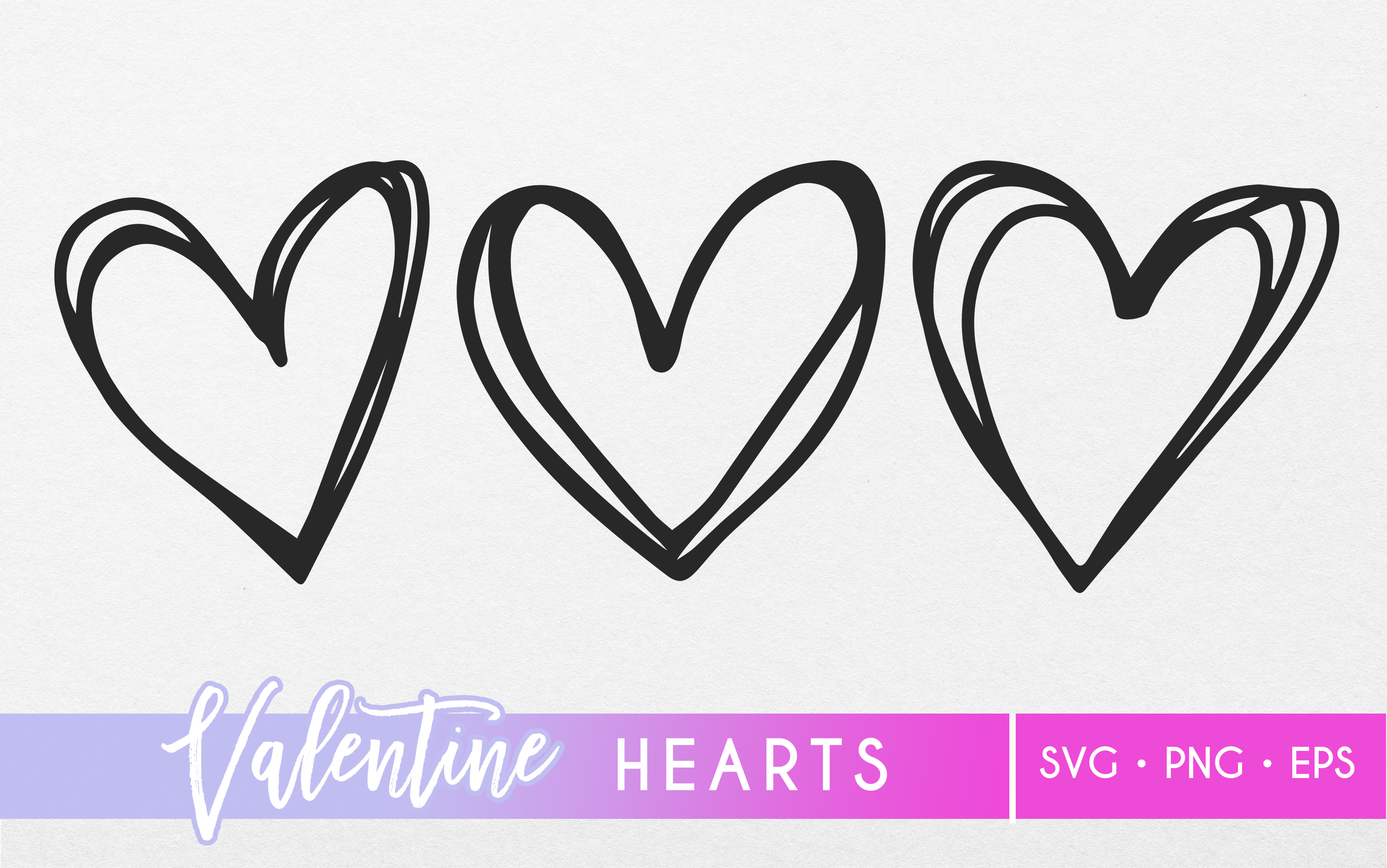 3 Valentine's Day Hearts Svg File Vector Graphic by CrossWithMe