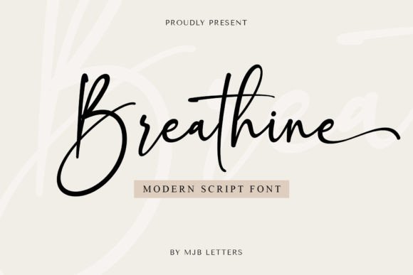 Breathine signature font