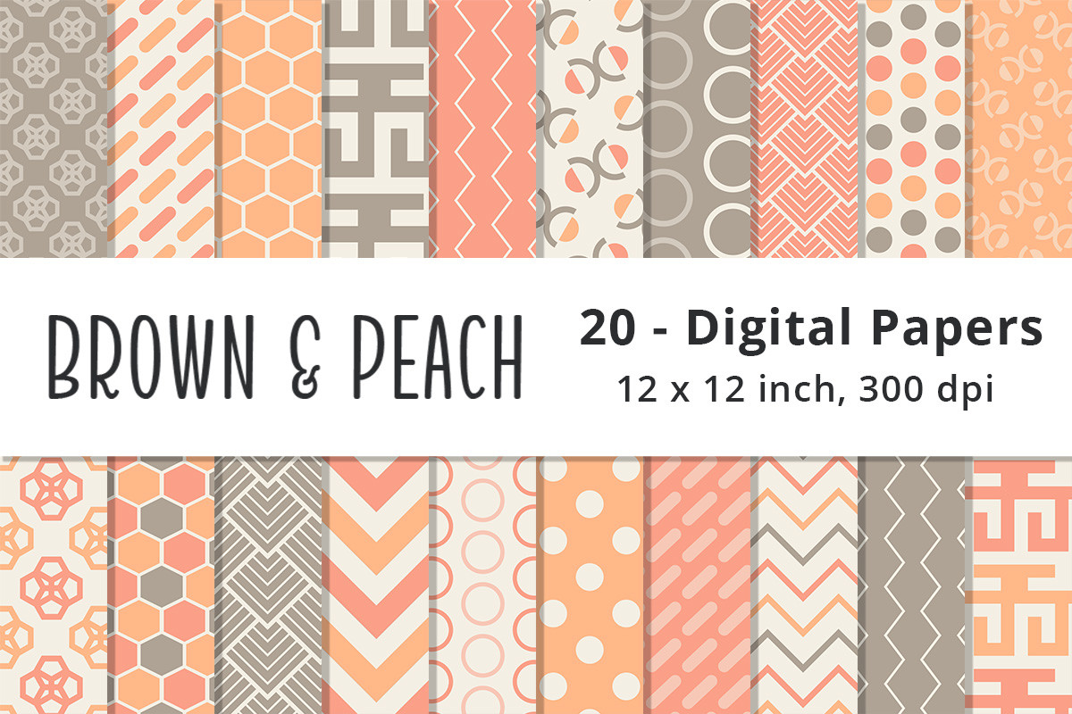 Brown and Peach Digital Paper Background Graphic by Lemon Paper Lab ...