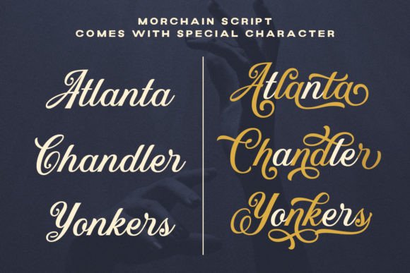 Morchain Script Font PNG with transparent background - Preview 2
