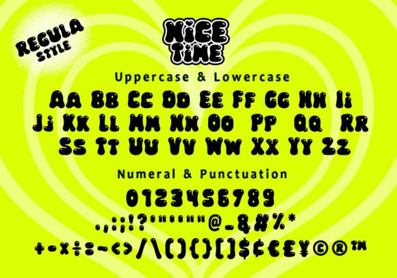 Nice Time Font PNG with transparent background - Preview 1