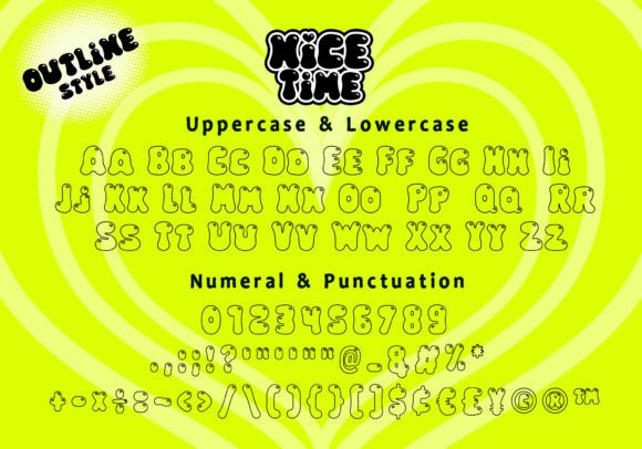 Nice Time Font PNG with transparent background - Preview 2