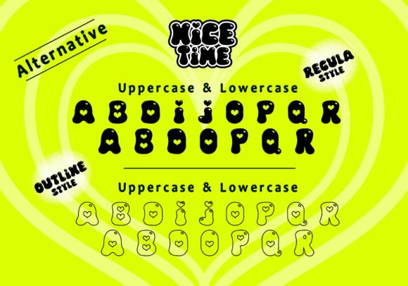 Nice Time Font PNG with transparent background - Preview 3