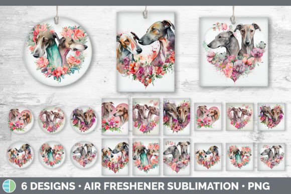 Greyhound Dog Air Freshener | Sublimatio Graphic Illustrations By Enliven Designs