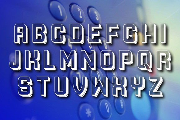 Printer Font PNG with transparent background - Preview 1