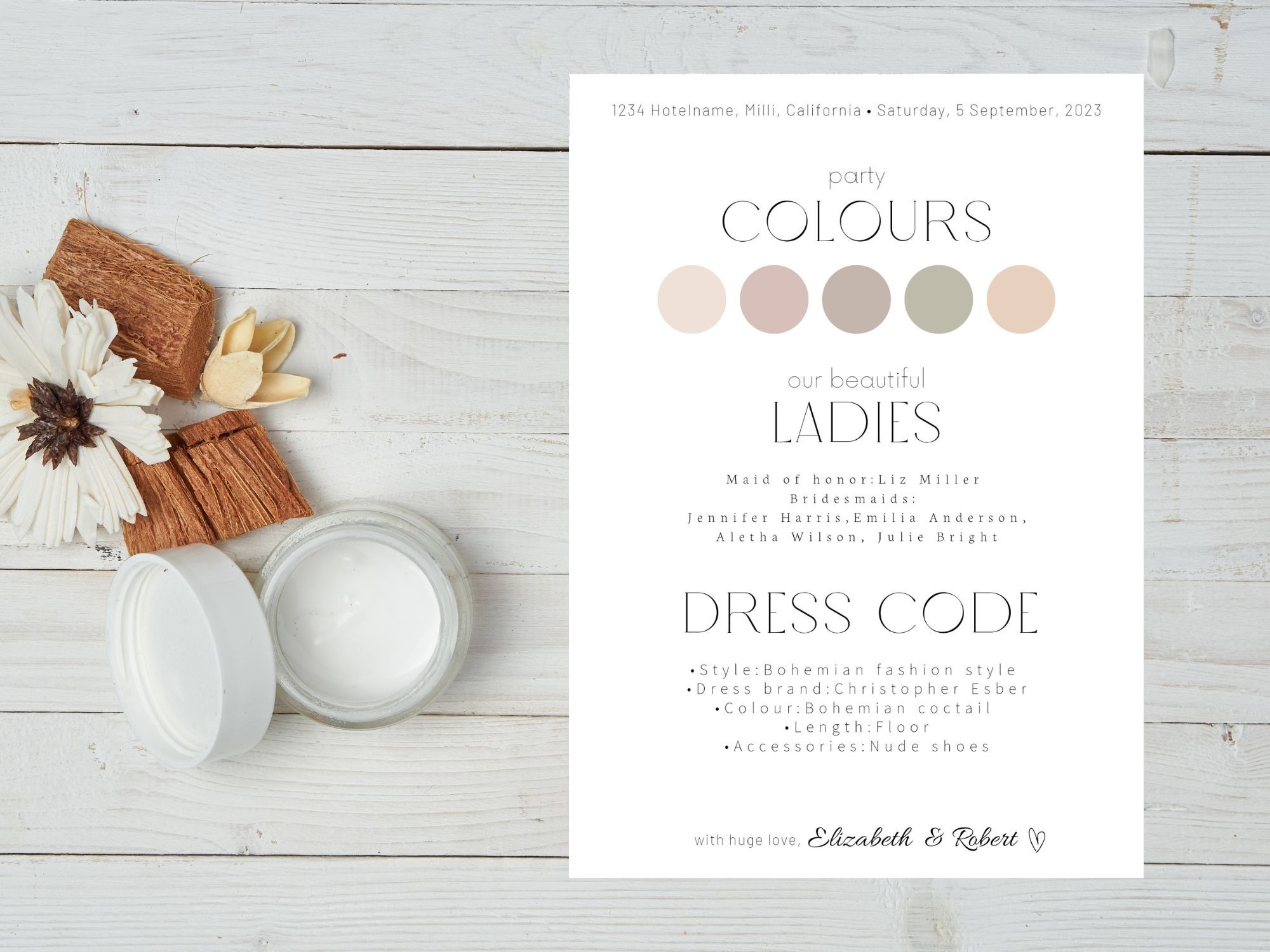 Dress Code Card, Party Palette Attire Graphic by EvaTemplates Creative Fabrica Dress Code Card, Party Palette Attire Graphic by EvaTemplates Creative Fabrica