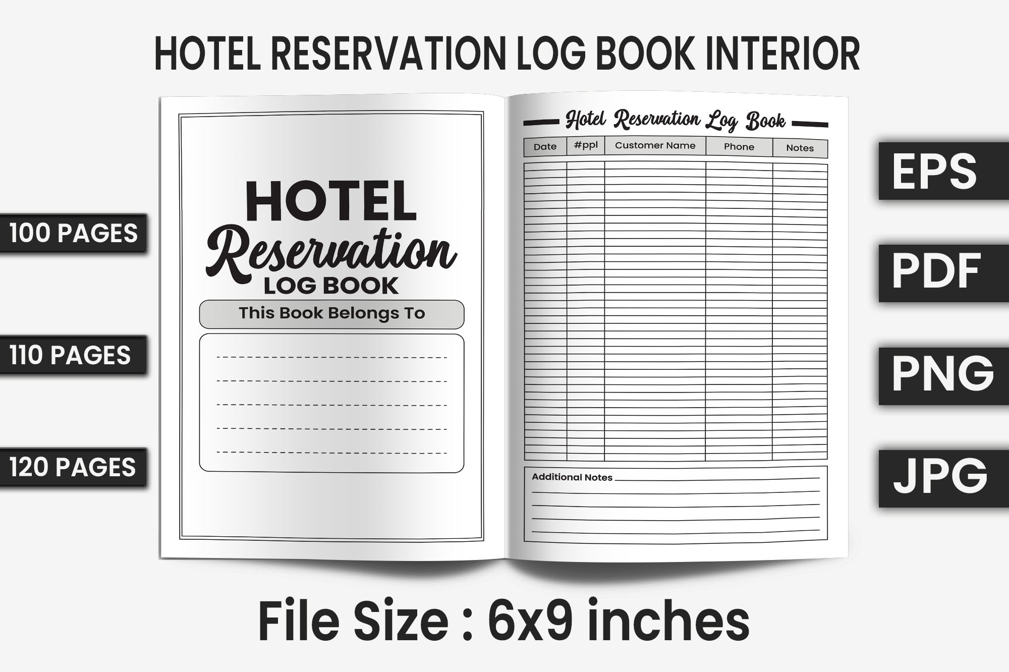 Hotel Reservation Log Book | KDP Graphic by CuttingLab · Creative Fabrica