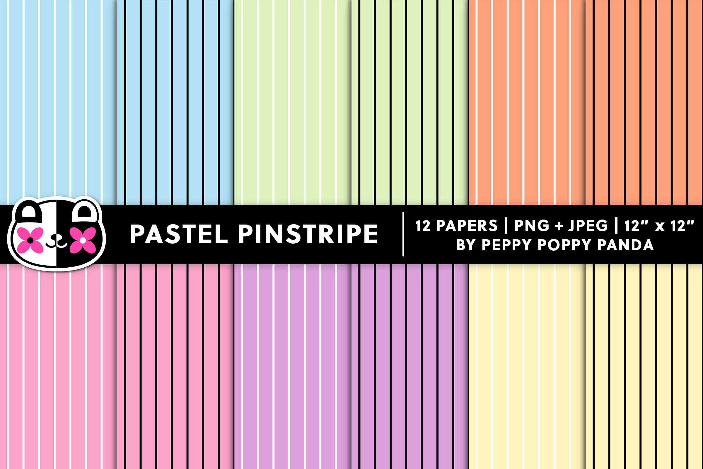 Seamless Pastel Pinstripe Digital Paper Graphic by Peppy Poppy Panda ...