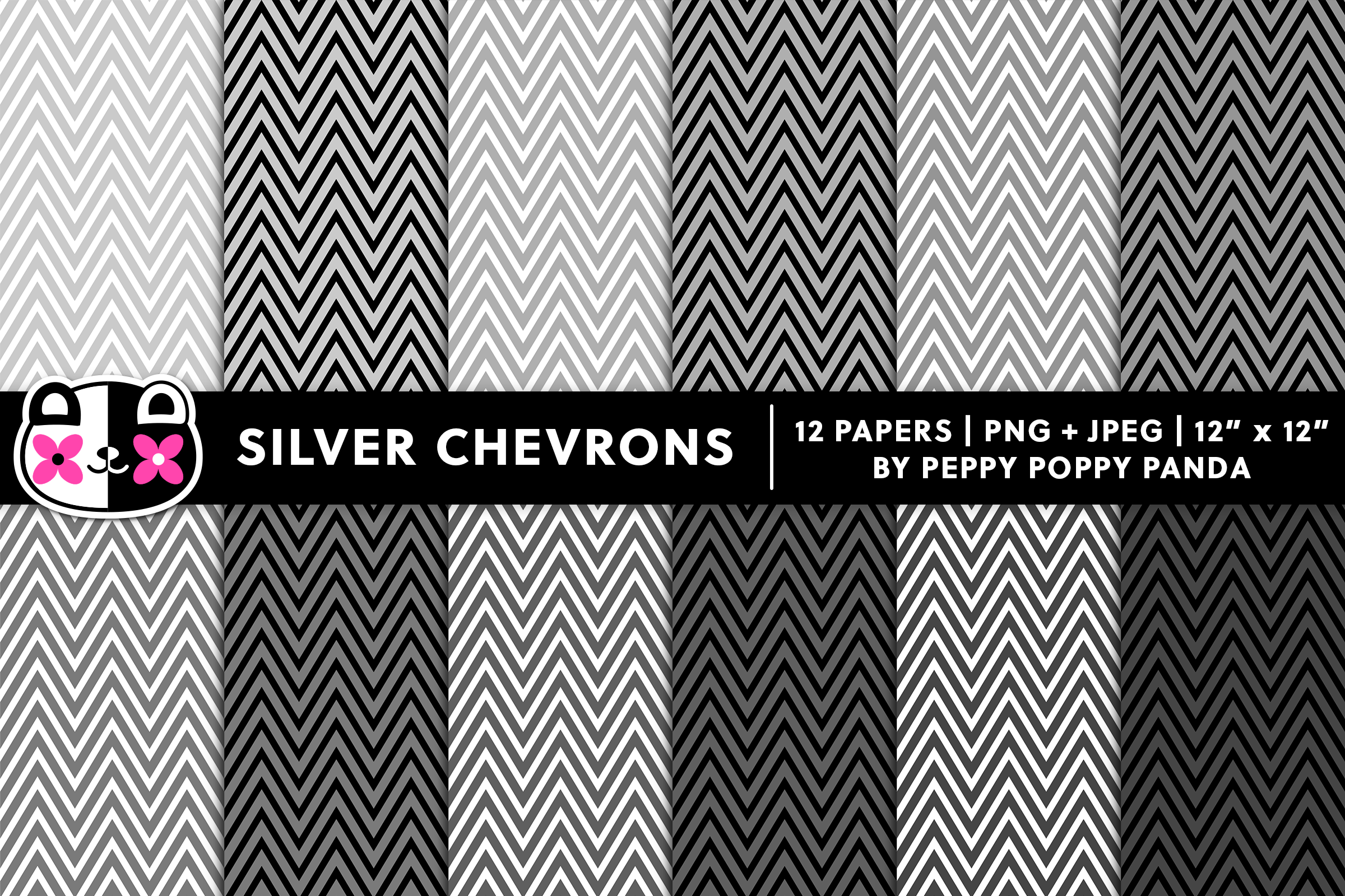 Seamless Silver Chevrons Digital Paper Graphic by Peppy Poppy Panda ...