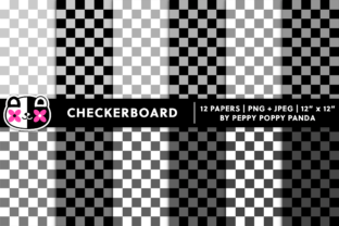Silver Checkerboard Digital Paper Set Graphic by Peppy Poppy Panda ...